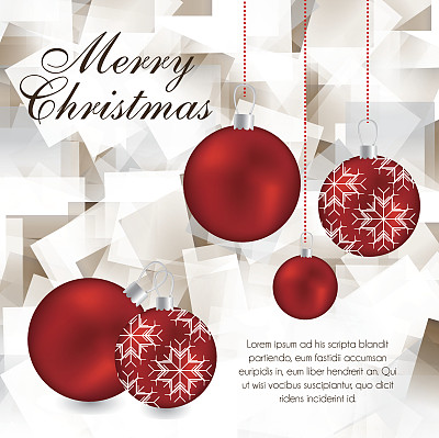 红色圣诞球的插图图片下载