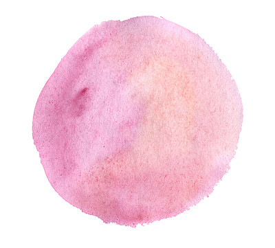 水彩手绘孤立的粉红色和橙色斑点。光栅图图片下载