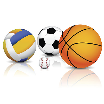 不同的球，孤立在白色图片下载