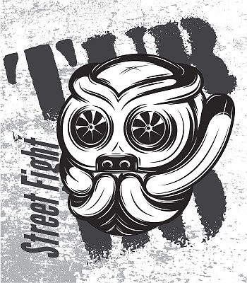 街头战斗钛牛头犬与涡轮的插图图片下载