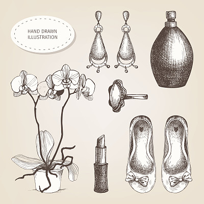 复古美和时尚插图图片下载