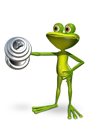 青蛙在哑铃前举图片下载