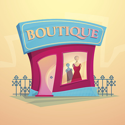 立面时尚商店，矢量插图图片下载