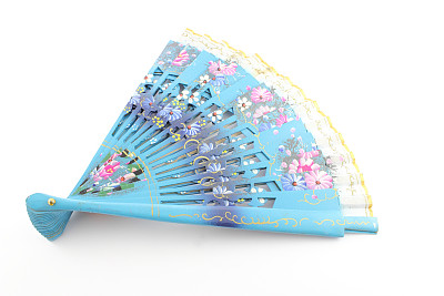 蓝色手扇图片下载