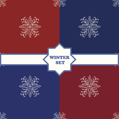 用雪花设置冬天的无缝图案图片下载