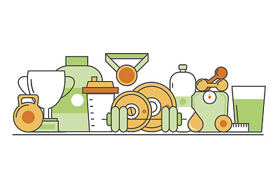 向量现代细线平面设计的图标集图片下载