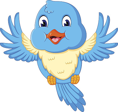 快乐飞翔的小鸟插图图片下载