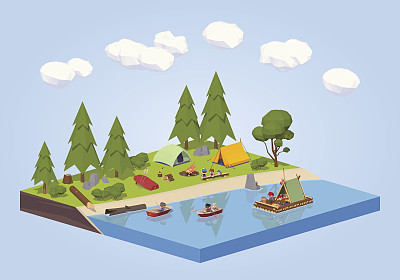 在河边露营图片下载