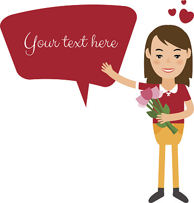 扁平风格的女人插画.矢量图片下载