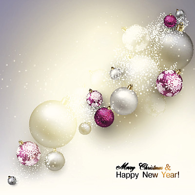 圣诞球背景矢量素材图片下载