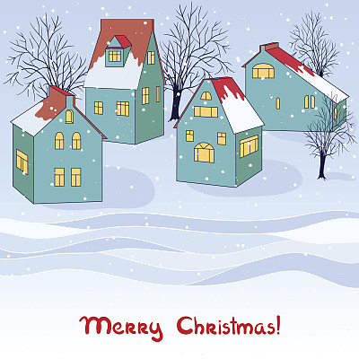 向量冬天卡。图片下载