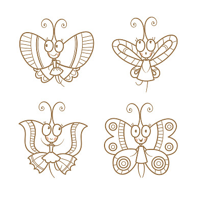 卡通蝴蝶。图片下载