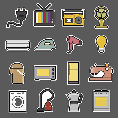 家用电器的图标图片下载