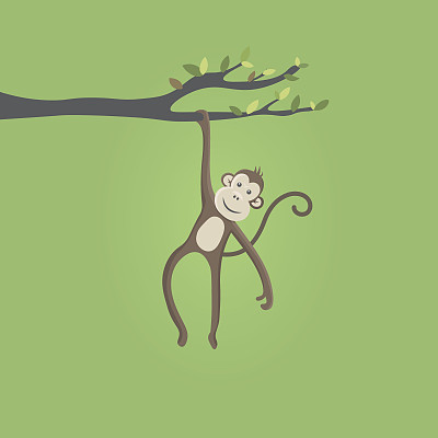 猴子挂在树上图片下载