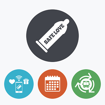 避孕套安全性行为标志图标。屏障避孕图片下载