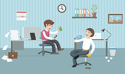 两个懒惰的办公室职员有很多工作图片下载