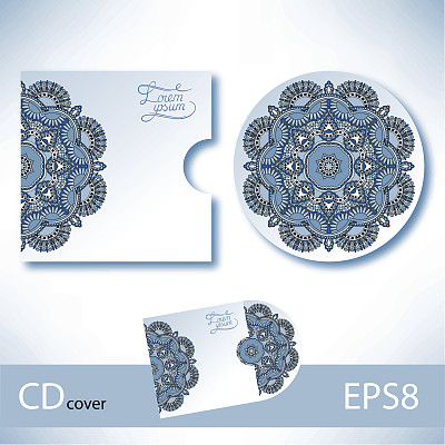 CD封面设计模板用乌克兰民族风格装饰fo图片下载