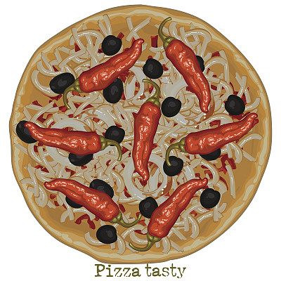 披萨,徒手画图片下载