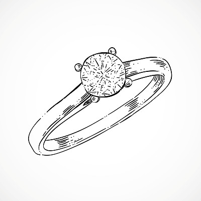 手绘戒指珠宝装饰用钻石。订婚和结婚戒指。图片下载