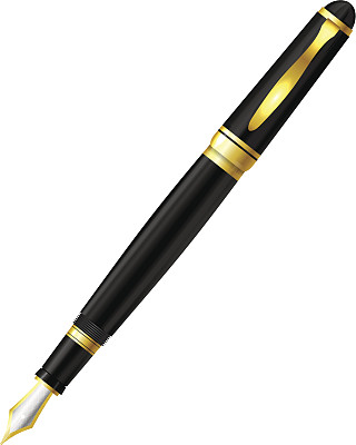 白色背景上的黑墨水笔图片下载