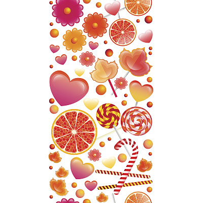 矢量无缝模式与糖果和棒棒糖垂直带图片下载