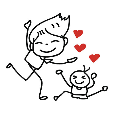 手绘卡通快乐爸爸图片下载