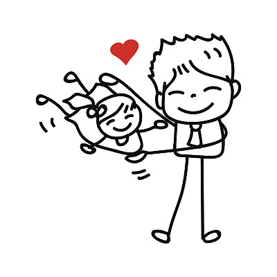 手绘卡通快乐爸爸图片下载