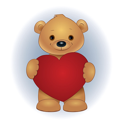 棕色的泰迪熊抱着心脏图片下载