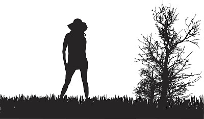 一个女人的矢量剪影。图片下载