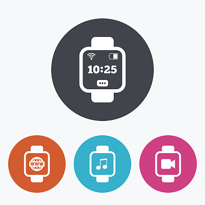 聪明看图标。手腕数字时钟。图片下载