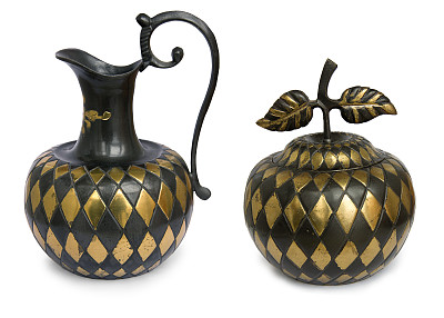 苹果形状的水罐和糖碗图片下载