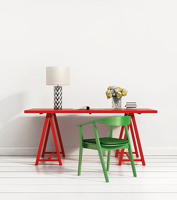 红色当代家庭办公室图片下载