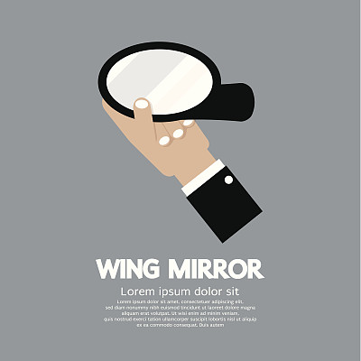 后视镜汽车零件矢量插图图片下载