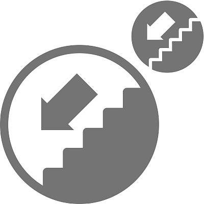 楼梯下向量简单的单色图标孤立在白色图片下载