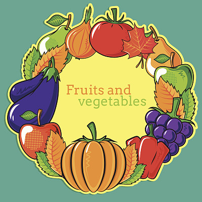 秋天的背景是蔬菜和水果。图片下载