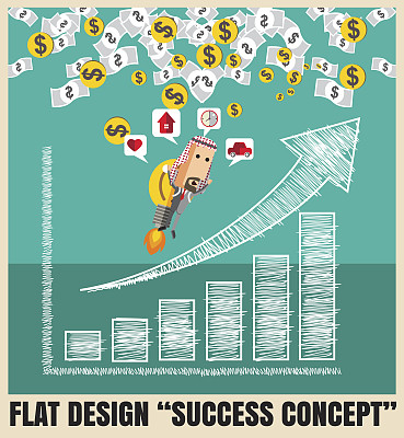 拿着火箭走向成功的阿拉伯商人图片下载
