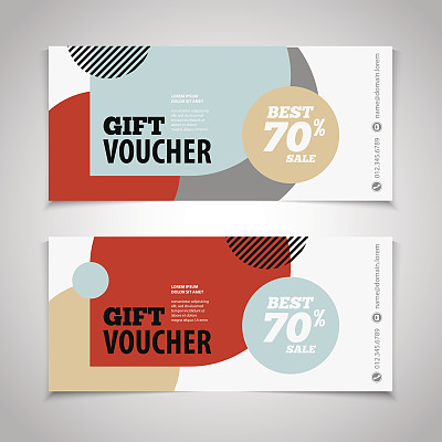 抽象礼券或礼券设计模板。图片下载