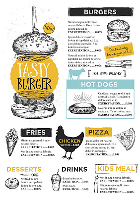 餐厅咖啡厅菜单，模板设计。图片下载