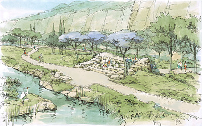 公园里的小溪图片下载