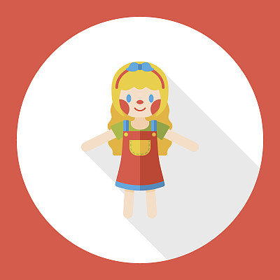 玩具娃娃平面图标图片下载