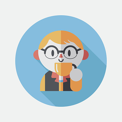 男人喝咖啡与长影子的图标，第10集图片下载