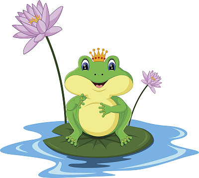 有趣的绿色青蛙卡通图片下载