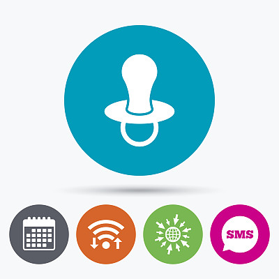 宝宝的假手势图标。孩子奶嘴的象征。图片下载