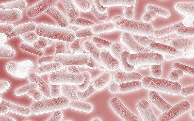 红色背景上的细菌图片下载