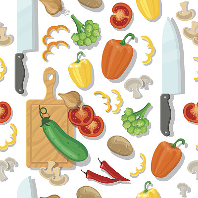切菜板与蔬菜无缝衔接图片下载