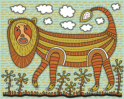 巨大的装饰性的狮子图片下载