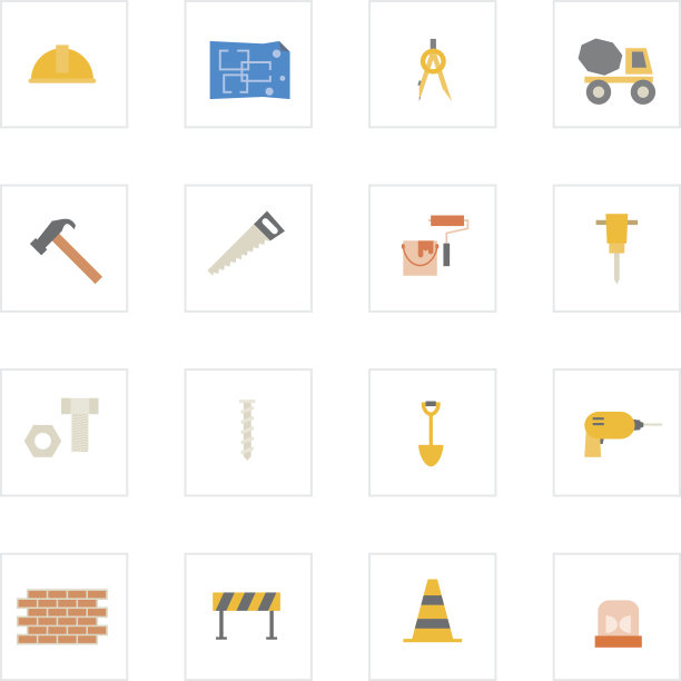 工程和建设图标集。图片下载