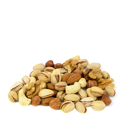 混合坚果孤立在白色背景图片下载