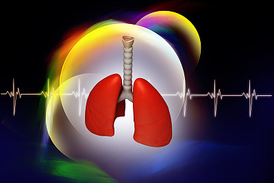 数字插图的肺在彩色的背景图片下载