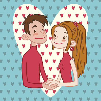 牵手的浪漫情侣。图片下载